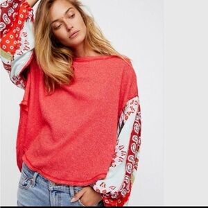 Free People Blossom Thermal Cherry Red Combo XS
